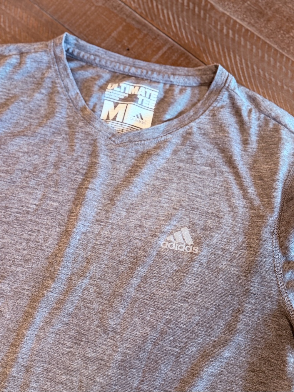 Adidas Women’s Heather Gray V-Neck Athletic Tee